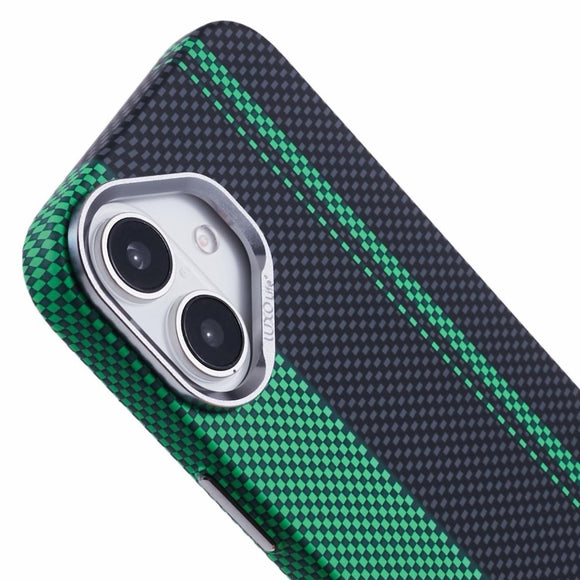 EIDERWOOD Mønstret Carbon Cover - iPhone 16 - MagSafe Kompatibel - Green/Black