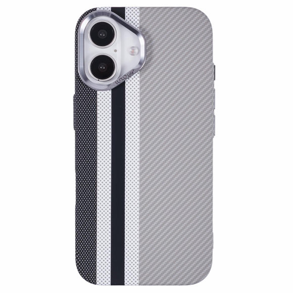 EIDERWOOD Mønstret Carbon Cover - iPhone 16 - MagSafe Kompatibel - Grey Stripes