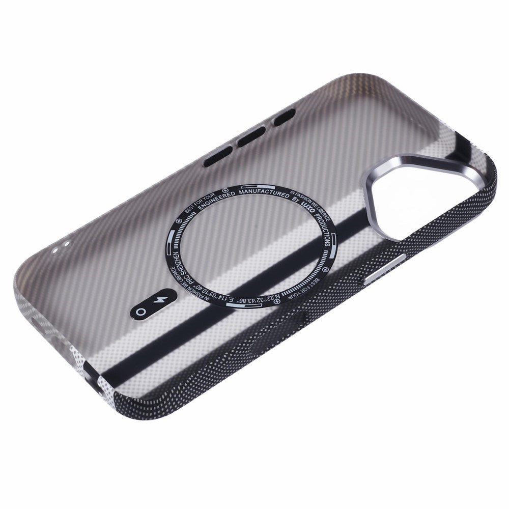 EIDERWOOD Mønstret Carbon Cover - iPhone 16 - MagSafe Kompatibel - Grey Stripes