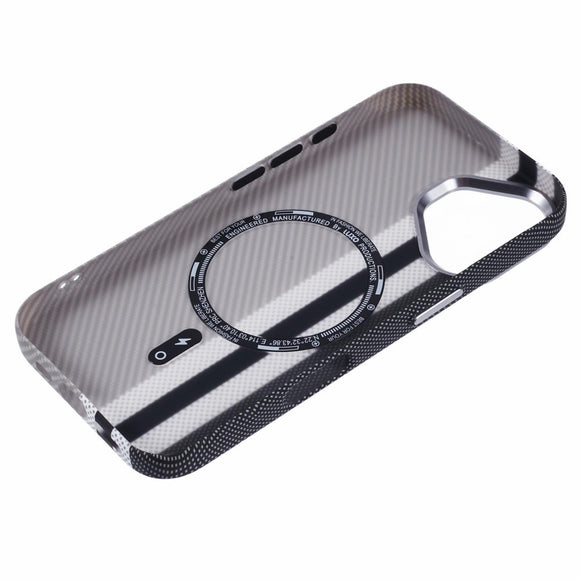 EIDERWOOD Mønstret Carbon Cover - iPhone 16 - MagSafe Kompatibel - Grey Stripes