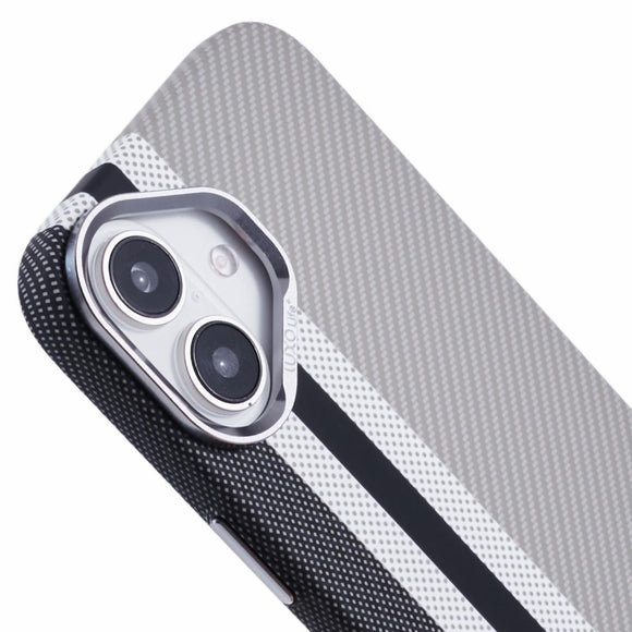 EIDERWOOD Mønstret Carbon Cover - iPhone 16 - MagSafe Kompatibel - Grey Stripes