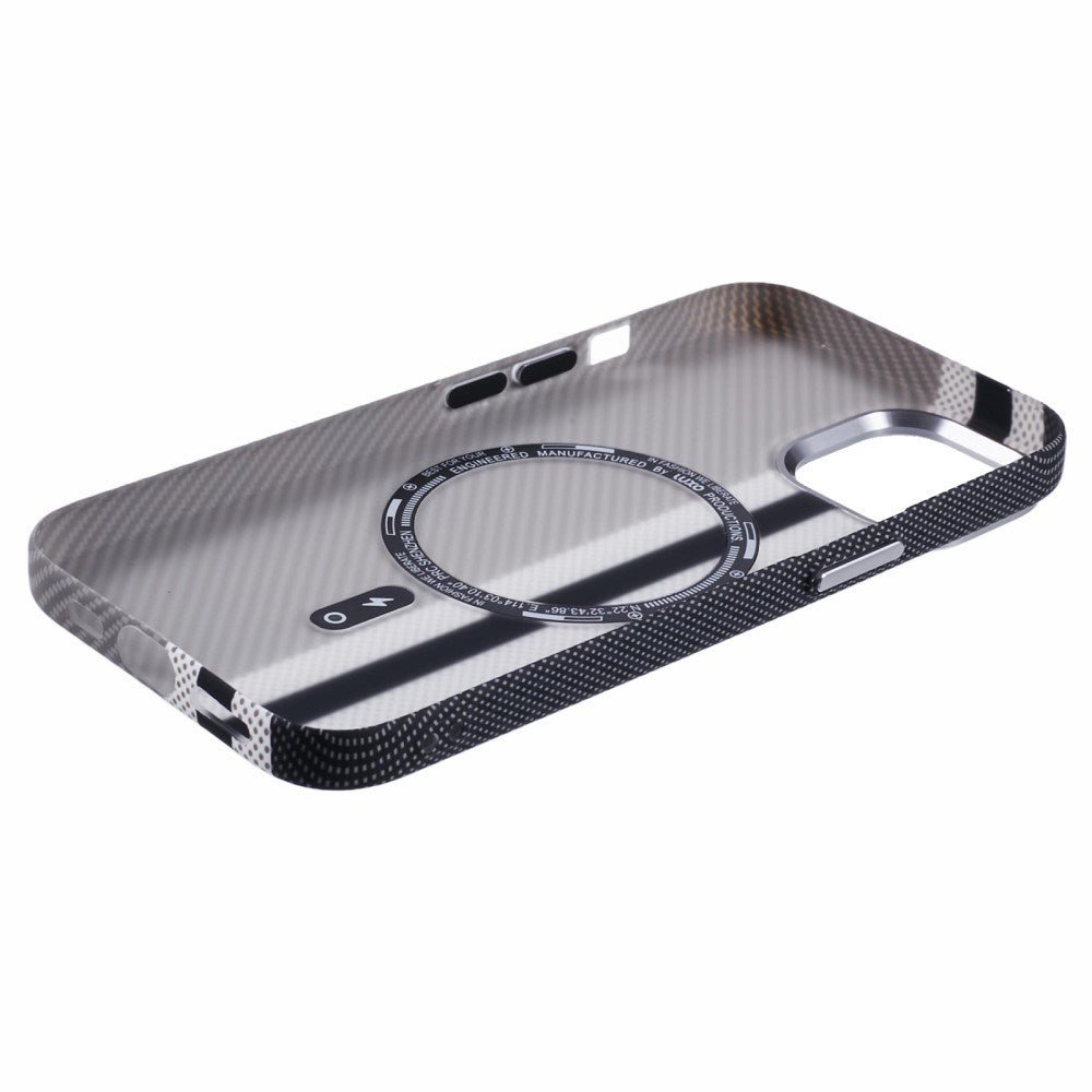 EIDERWOOD Mønstret Carbon Cover - iPhone 15 - MagSafe Kompatibel - Grey Stripes