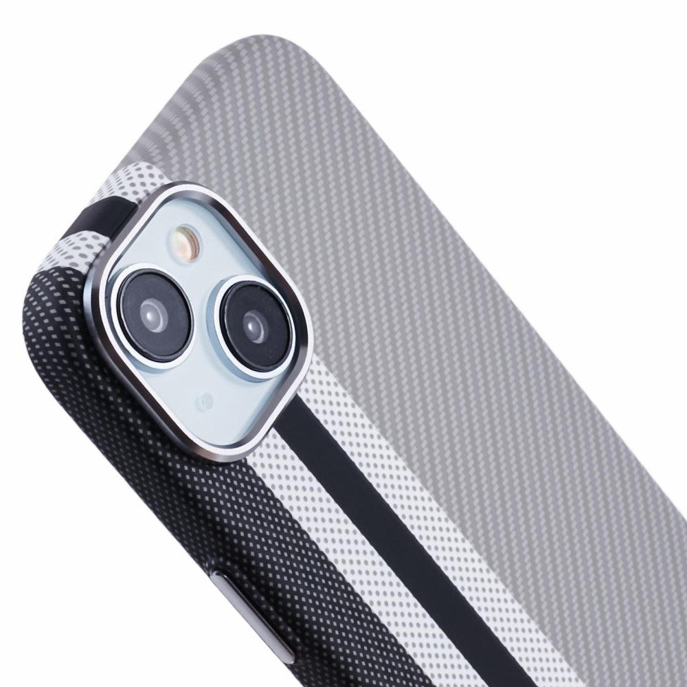 EIDERWOOD Mønstret Carbon Cover - iPhone 15 - MagSafe Kompatibel - Grey Stripes
