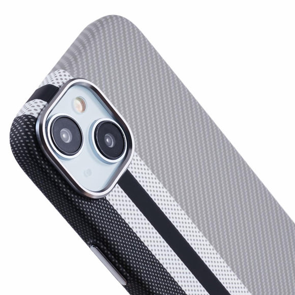 EIDERWOOD Mønstret Carbon Cover - iPhone 15 - MagSafe Kompatibel - Grey Stripes