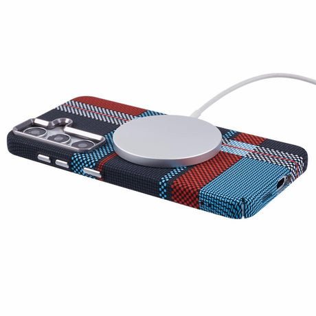 EIDERWOOD Mønstret Carbon Cover - Samsung Galaxy S24 - MagSafe Kompatibel - Dark Checkered Pattern