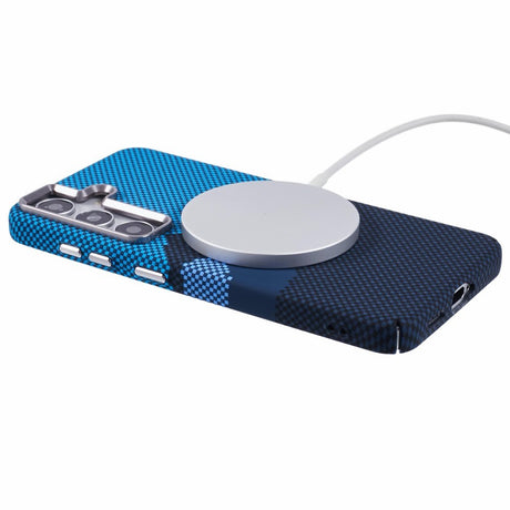 EIDERWOOD Mønstret Carbon Cover - Samsung Galaxy S24 - MagSafe Kompatibel - Blue Peak
