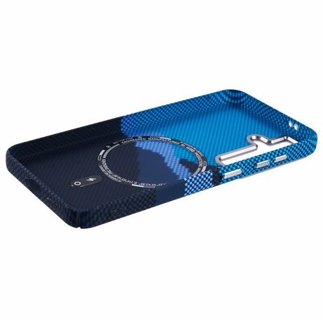 EIDERWOOD Mønstret Carbon Cover - Samsung Galaxy S24 - MagSafe Kompatibel - Blue Peak