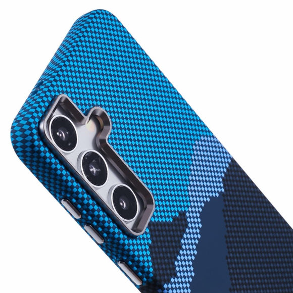 EIDERWOOD Mønstret Carbon Cover - Samsung Galaxy S24 - MagSafe Kompatibel - Blue Peak