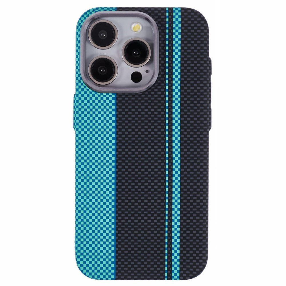 EIDERWOOD Mønstret Carbon Cover - iPhone 15 Pro - MagSafe Kompatibel - Blue/Black