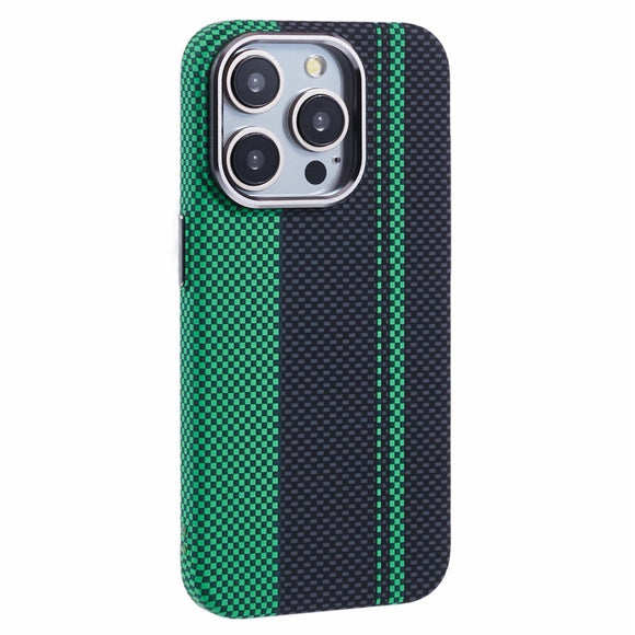 EIDERWOOD Mønstret Carbon Cover - iPhone 15 Pro - MagSafe Kompatibel - Green/Black