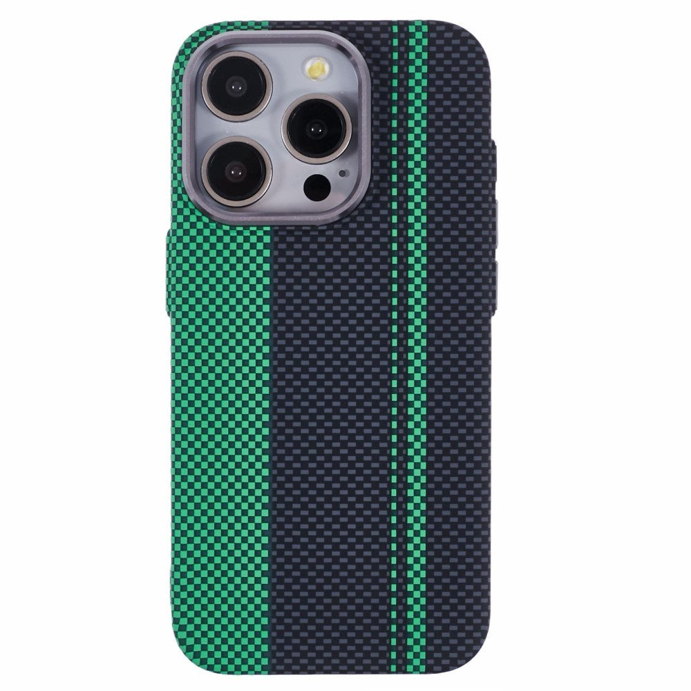 EIDERWOOD Mønstret Carbon Cover - iPhone 15 Pro - MagSafe Kompatibel - Green/Black
