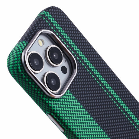 EIDERWOOD Mønstret Carbon Cover - iPhone 15 Pro - MagSafe Kompatibel - Green/Black