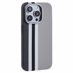 EIDERWOOD iPhone 15 Pro Mønstret Carbon Cover - MagSafe Kompatibel - Grey Stripes
