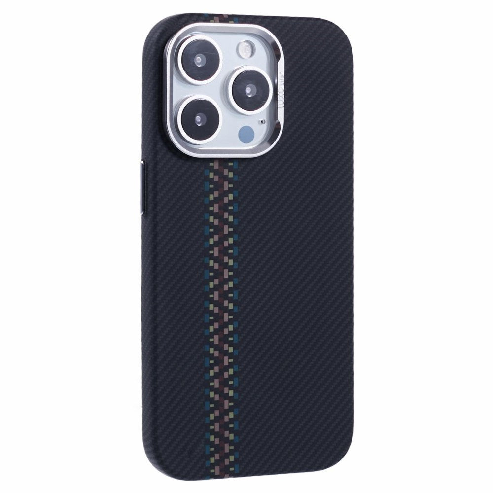 EIDERWOOD Mønstret Carbon Cover - iPhone 15 Pro - MagSafe Kompatibel - Dark ZigZag Pattern