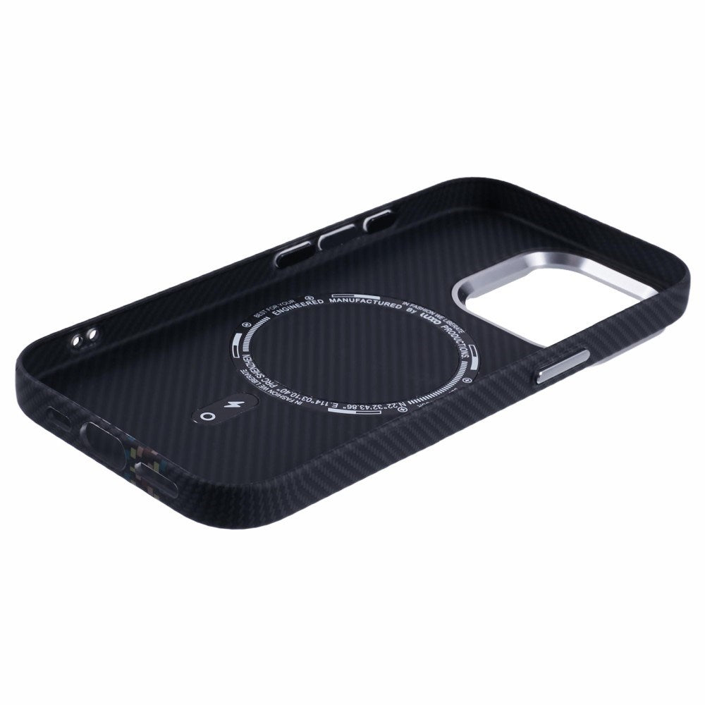 EIDERWOOD Mønstret Carbon Cover - iPhone 15 Pro - MagSafe Kompatibel - Dark ZigZag Pattern