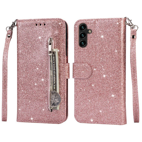EIDERWOOD Samsung Galaxy S25 Glimmer Flip Cover m. Lynlåslomme & Ståfunktion - Lyserød
