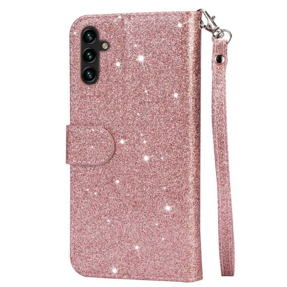 EIDERWOOD Samsung Galaxy S25 Glimmer Flip Cover m. Lynlåslomme & Ståfunktion - Lyserød