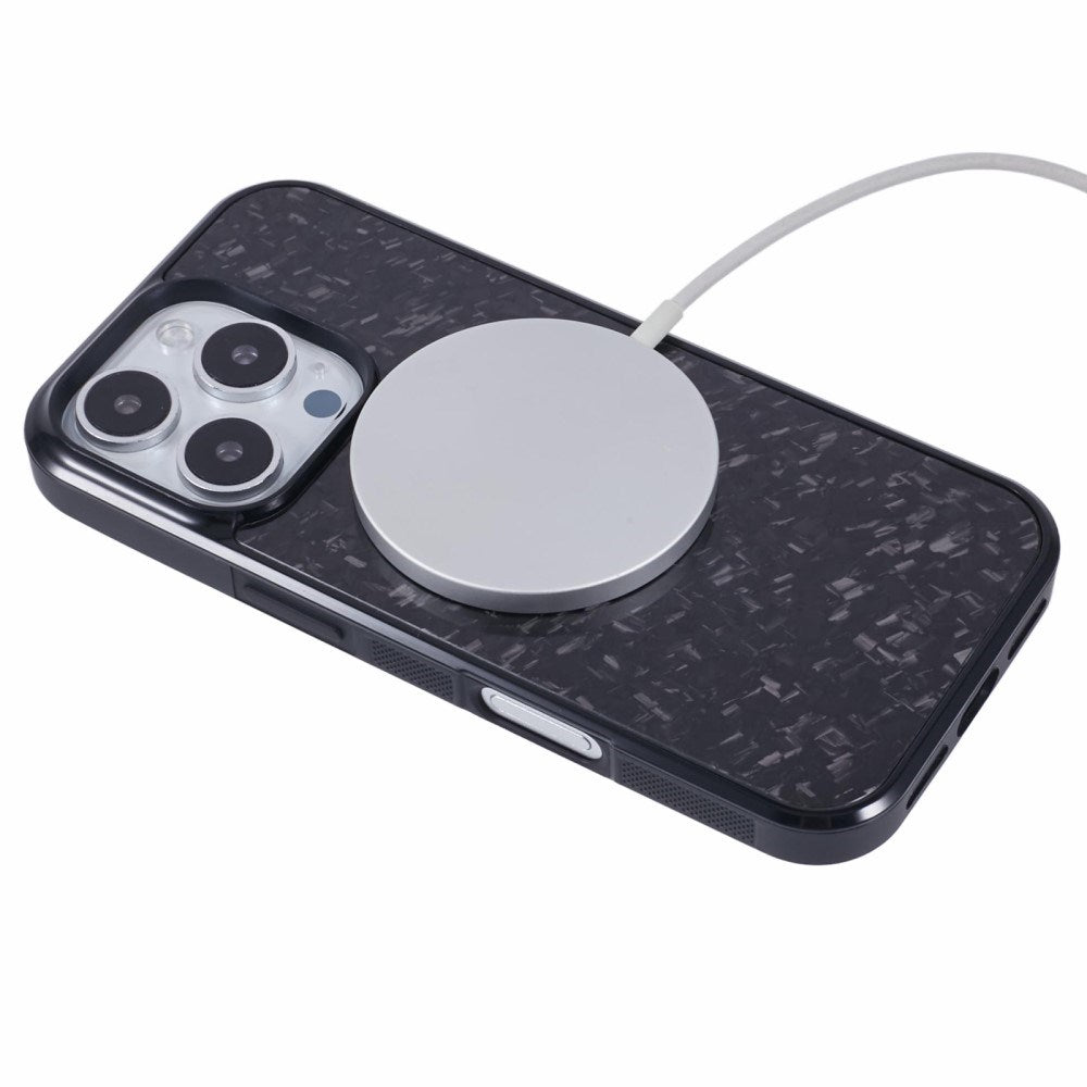EIDERWOOD iPhone 16 Pro Non-Slip Carbon Fiber Cover - MagSafe Kompatibelt - Sort