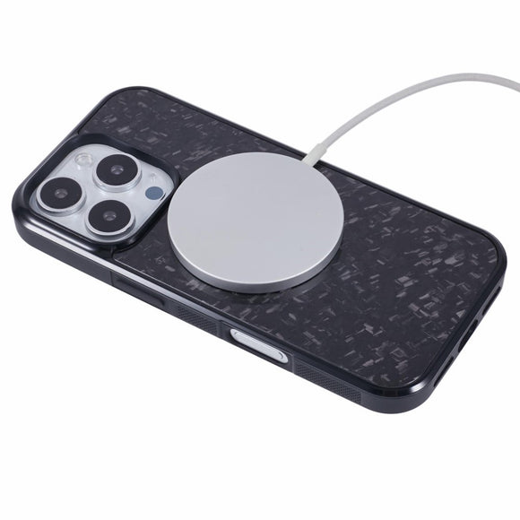 EIDERWOOD iPhone 16 Pro Non-Slip Carbon Fiber Cover - MagSafe Kompatibelt - Sort