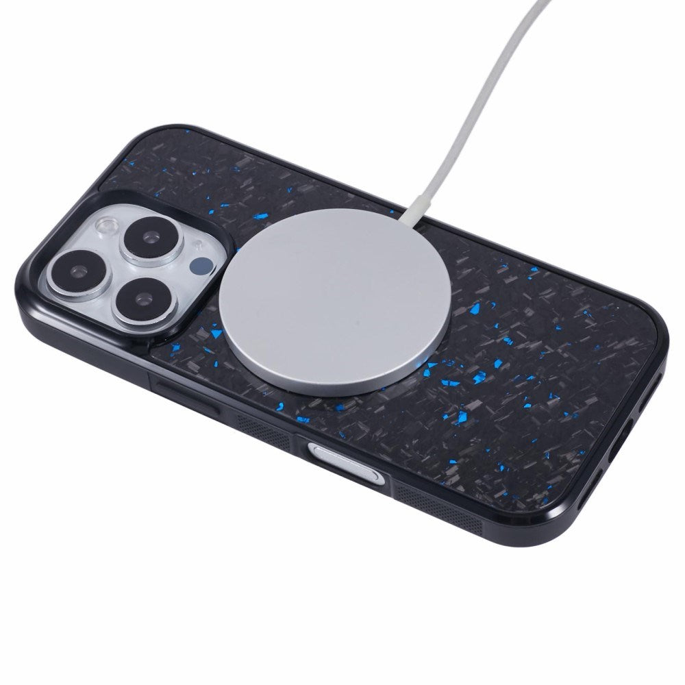 EIDERWOOD iPhone 16 Pro Non-Slip Carbon Fiber Cover - MagSafe Kompatibelt - Blå