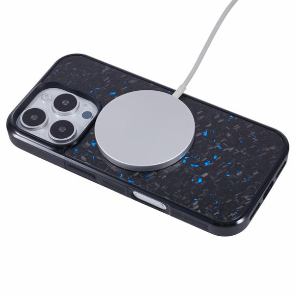 EIDERWOOD iPhone 16 Pro Non-Slip Carbon Fiber Cover - MagSafe Kompatibelt - Blå