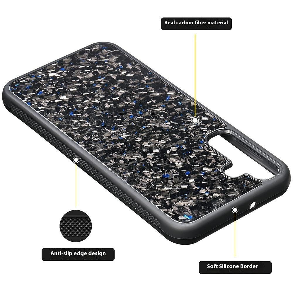 EIDERWOOD Samsung Galaxy S24 Non-Slip Carbon Fiber Cover - MagSafe Kompatibelt - Sort