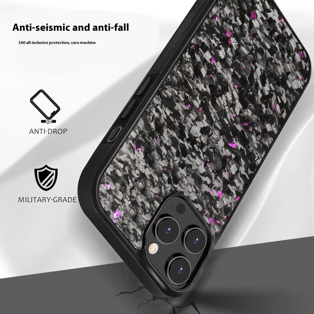 EIDERWOOD iPhone 15 Pro Non-Slip Carbon Fiber Cover - MagSafe Kompatibelt - Sort