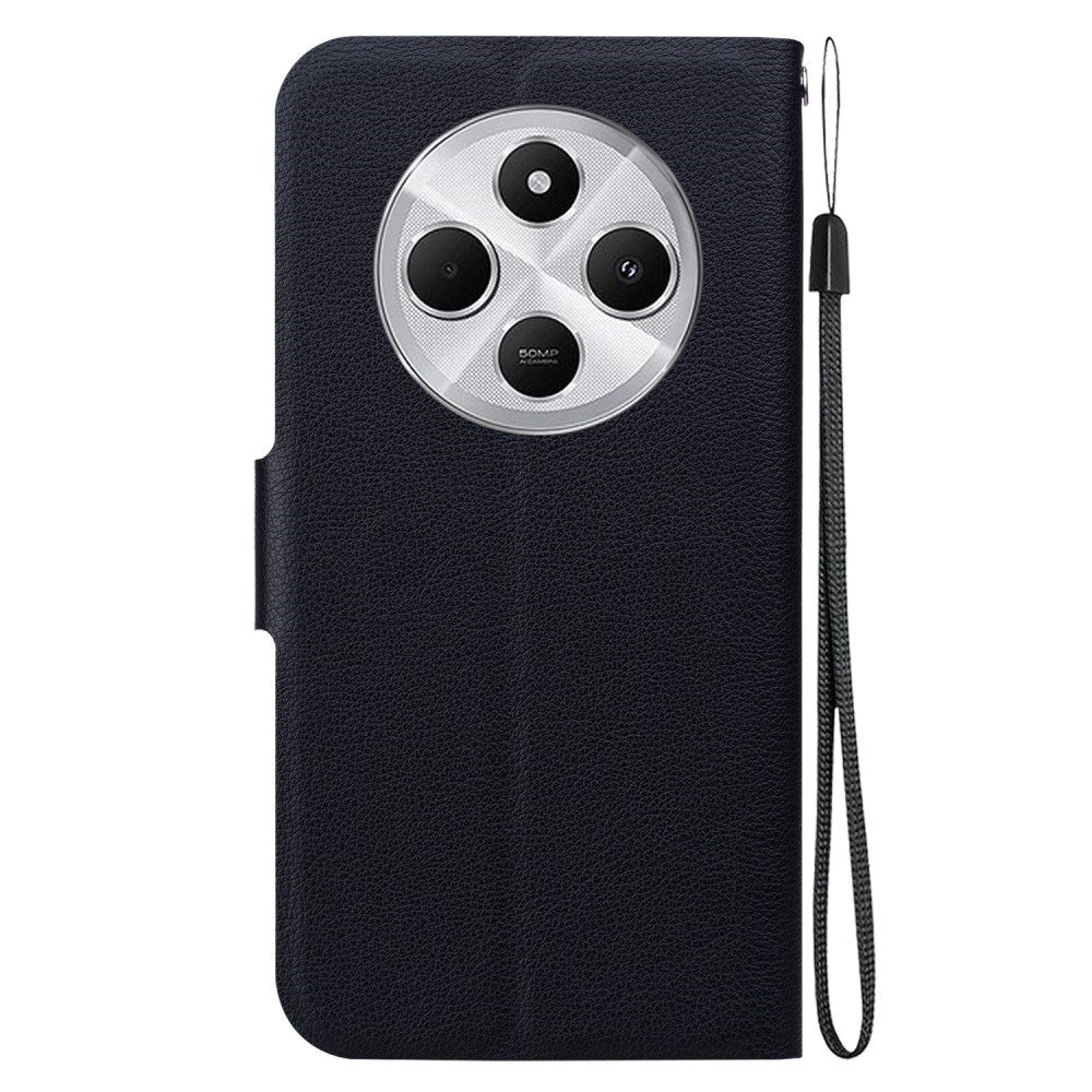 EIDERWOOD Xiaomi Redmi 14C / Poco C75 Kunstlæder Flip Cover m. Strop - Sort