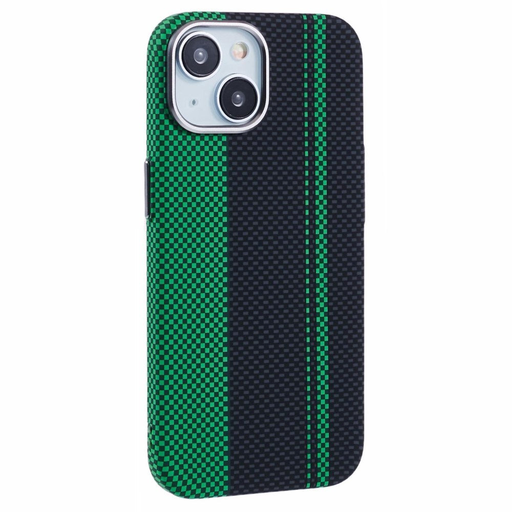 EIDERWOOD Mønstret Carbon Cover - iPhone 14 - MagSafe Kompatibel - Green/Black