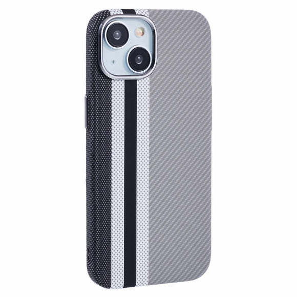 EIDERWOOD Mønstret Carbon Cover - iPhone 14 - MagSafe Kompatibel - Grey Stripes