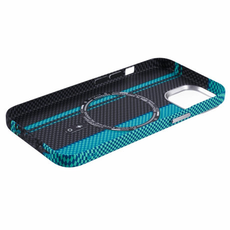 EIDERWOOD Mønstret Carbon Cover - iPhone 14 - MagSafe Kompatibel - Blue/Black