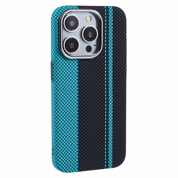 EIDERWOOD Mønstret Carbon Cover - iPhone 13 Pro - MagSafe Kompatibel - Blue/Black