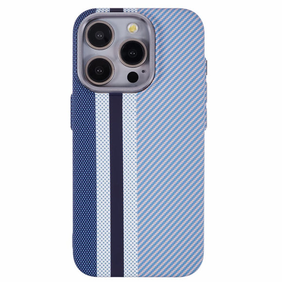 EIDERWOOD Mønstret Carbon Cover - iPhone 13 Pro - MagSafe Kompatibel - Blue Stripes