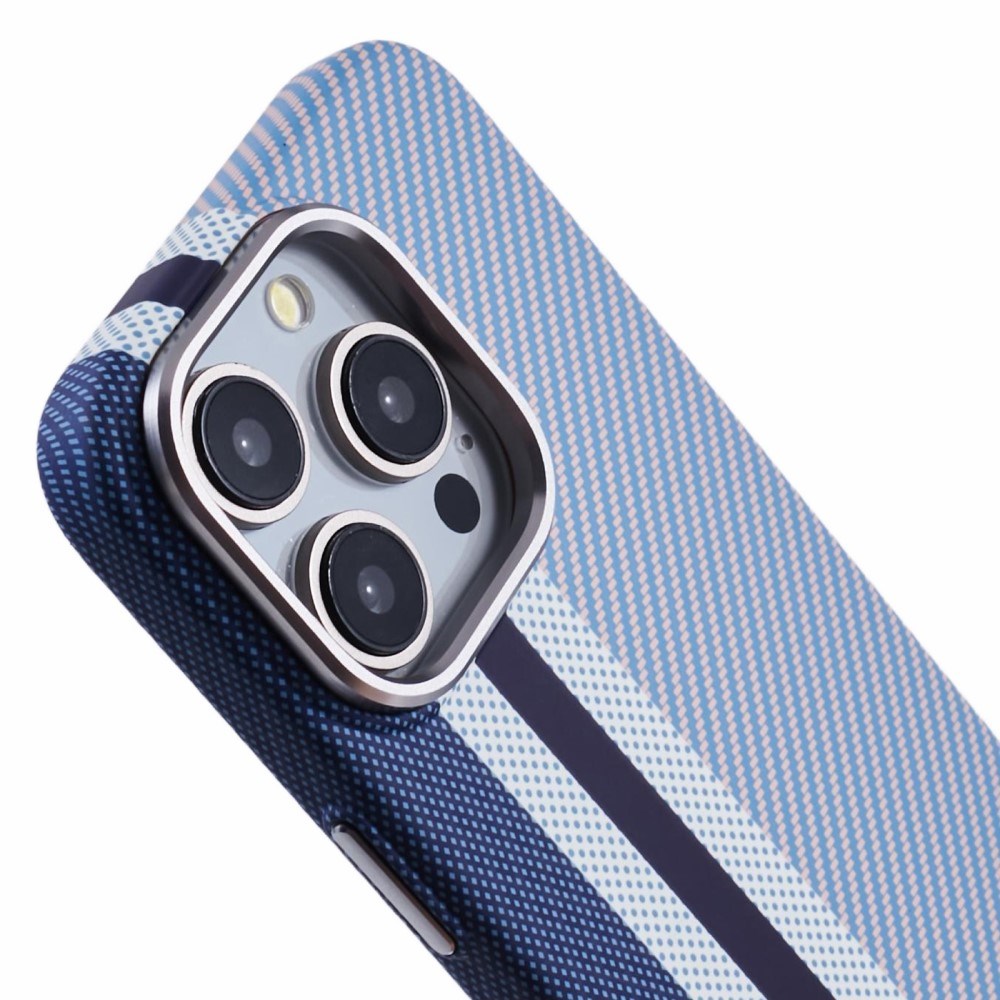 EIDERWOOD Mønstret Carbon Cover - iPhone 12/12 Pro - MagSafe Kompatibel - Blue Stripes
