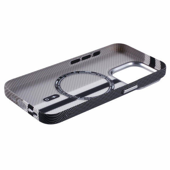 EIDERWOOD Mønstret Carbon Cover - iPhone 12/12 Pro - MagSafe Kompatibel - Grey Stripes
