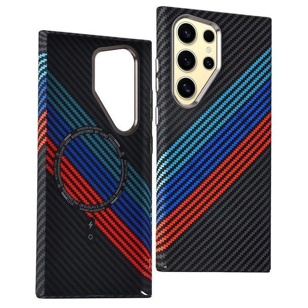 EIDERWOOD Mønstret Carbon Cover - Samsung Galaxy S23 Ultra - MagSafe Kompatibel - Colorful Stripes