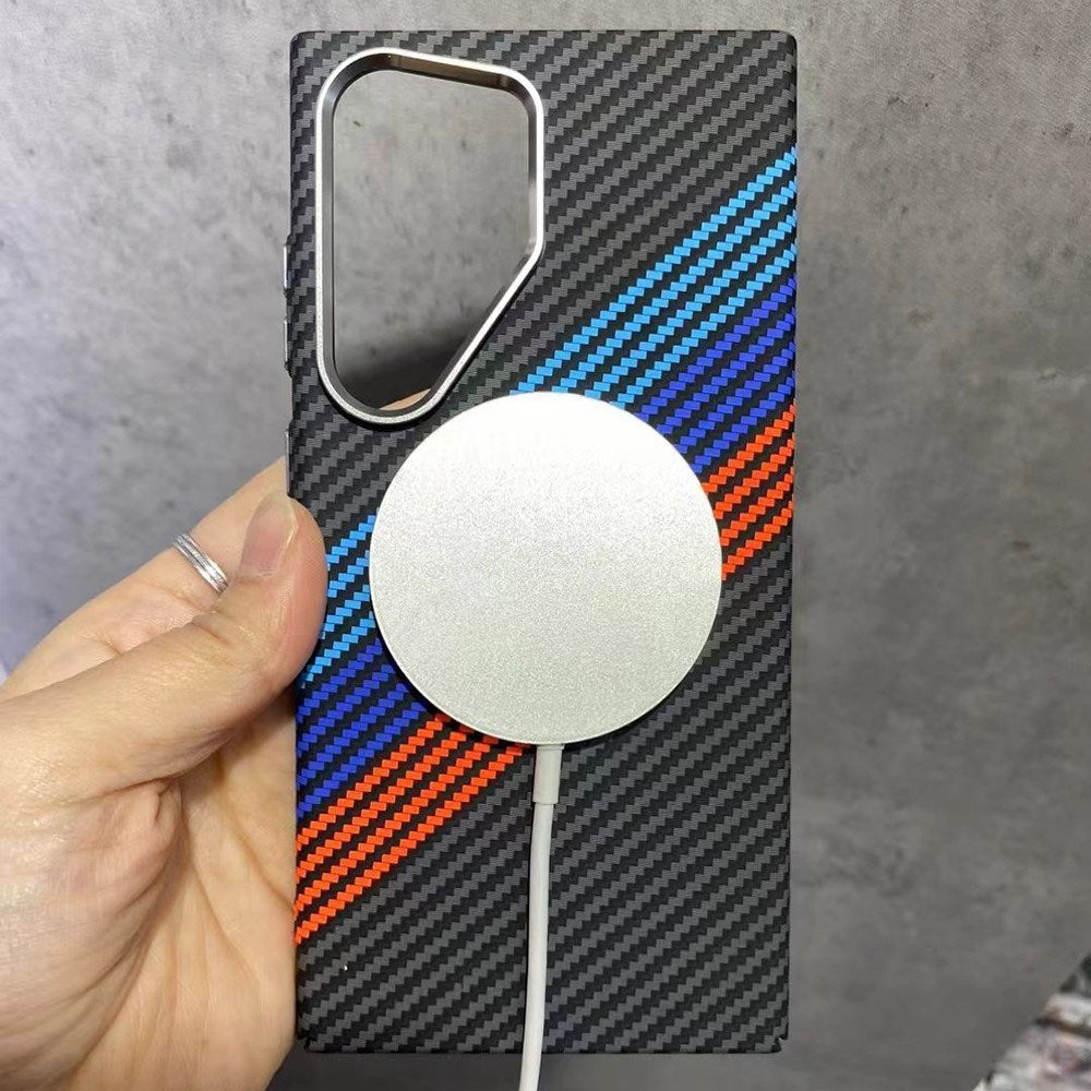 EIDERWOOD Mønstret Carbon Cover - Samsung Galaxy S23 Ultra - MagSafe Kompatibel - Colorful Stripes