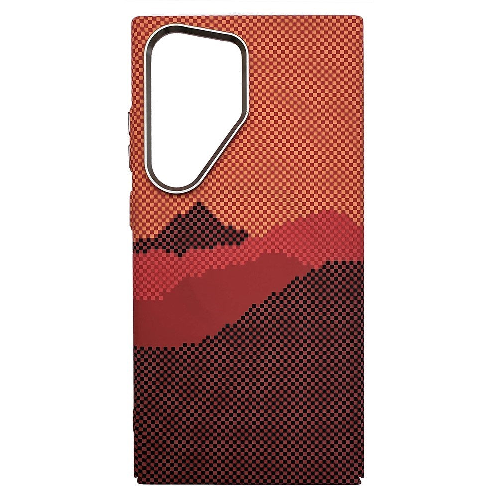 EIDERWOOD Mønstret Carbon Cover - Samsung Galaxy S23 Ultra - MagSafe Kompatibel - Orange Peak