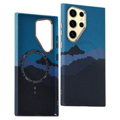 EIDERWOOD Mønstret Carbon Cover - Samsung Galaxy S24 Ultra - MagSafe Kompatibel - Blue Peak