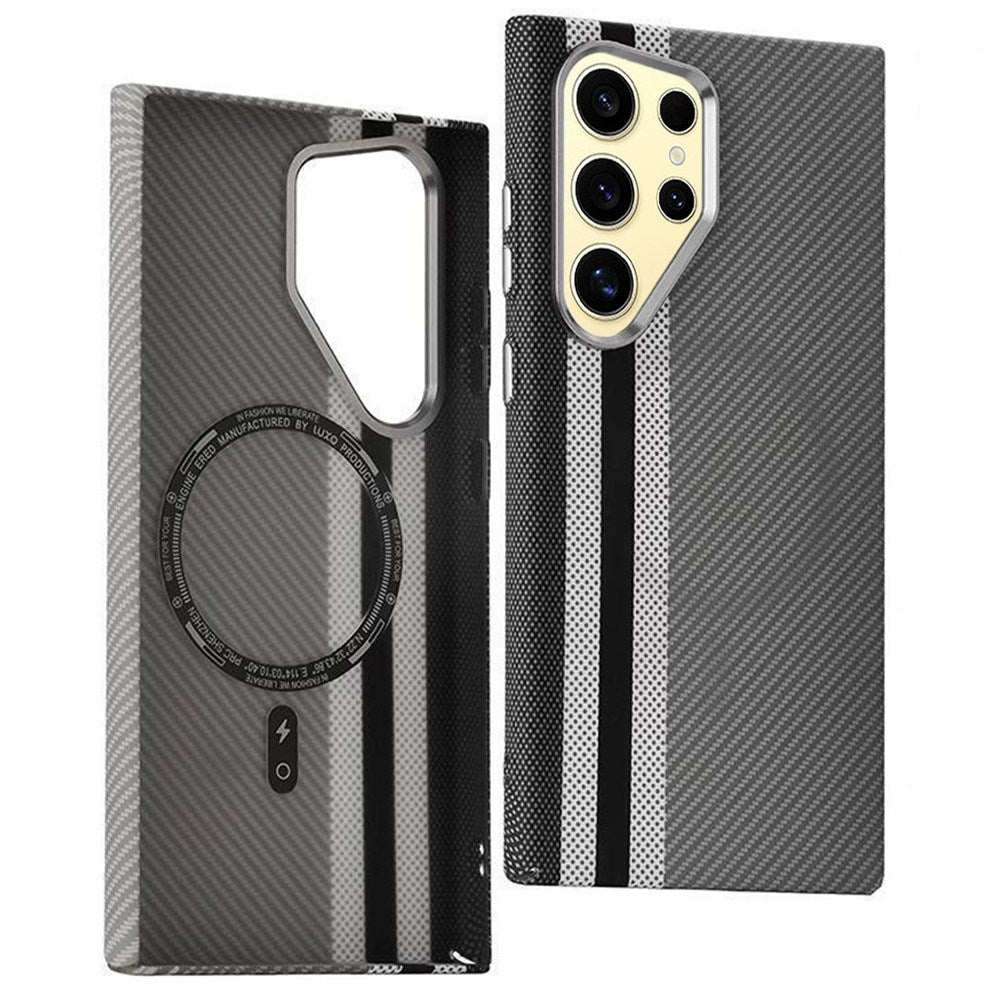 EIDERWOOD Mønstret Carbon Cover - Samsung Galaxy S24 Ultra - MagSafe Kompatibel - Grey Stripes