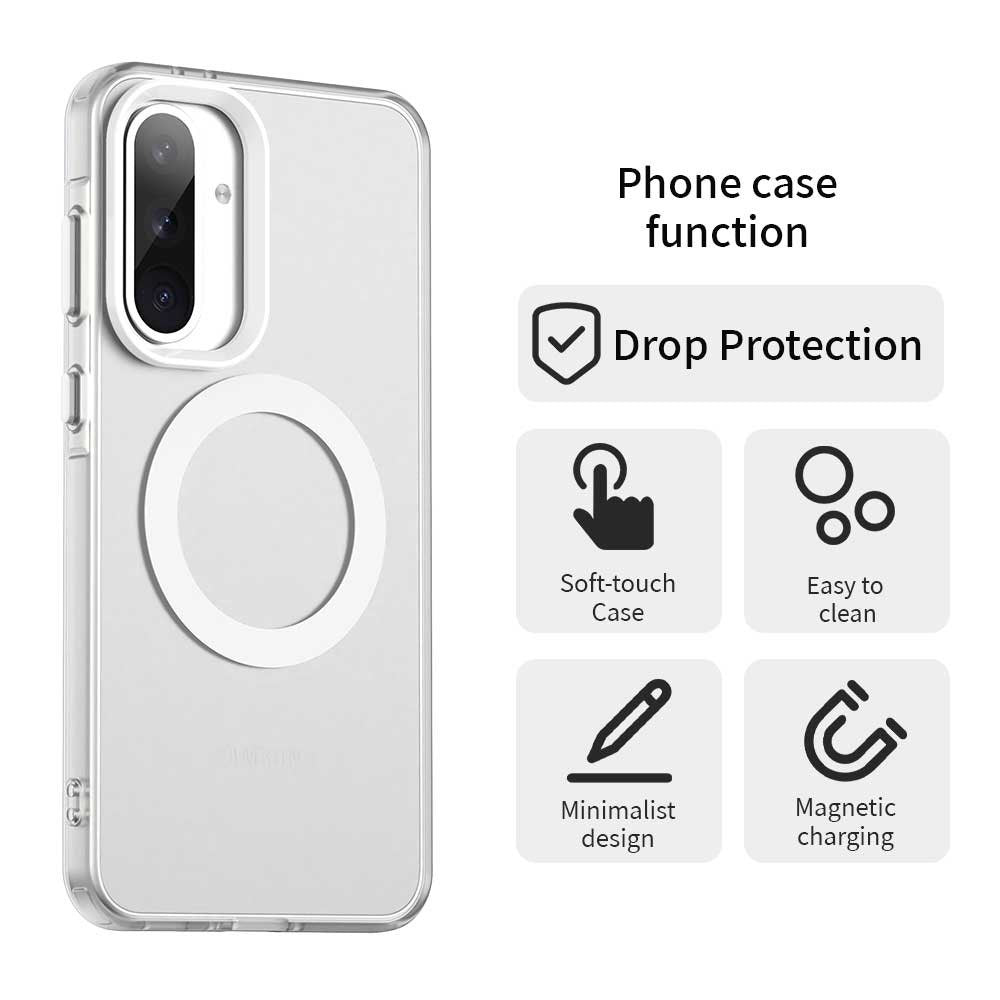 EIDERWOOD Samsung Galaxy A36 (5G) Hybrid Plast Cover - MagSafe Kompatibel - Gennemsigtig / Hvid