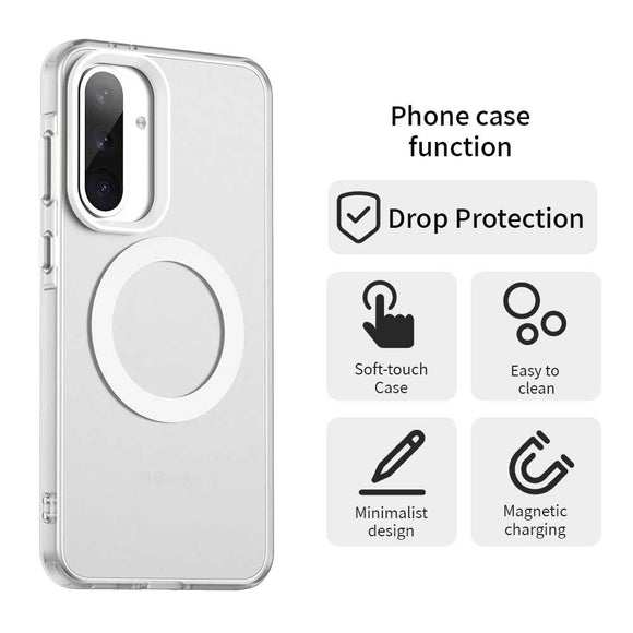 EIDERWOOD Samsung Galaxy A36 (5G) Hybrid Plast Cover - MagSafe Kompatibel - Gennemsigtig / Hvid