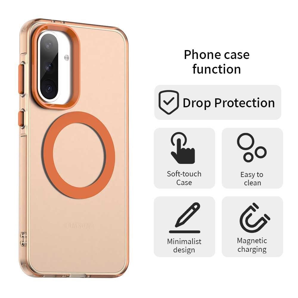 EIDERWOOD Samsung Galaxy A36 (5G) Hybrid Plast Cover - MagSafe Kompatibel - Gennemsigtig / Orange