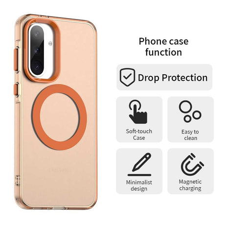 EIDERWOOD Samsung Galaxy A36 (5G) Hybrid Plast Cover - MagSafe Kompatibel - Gennemsigtig / Orange