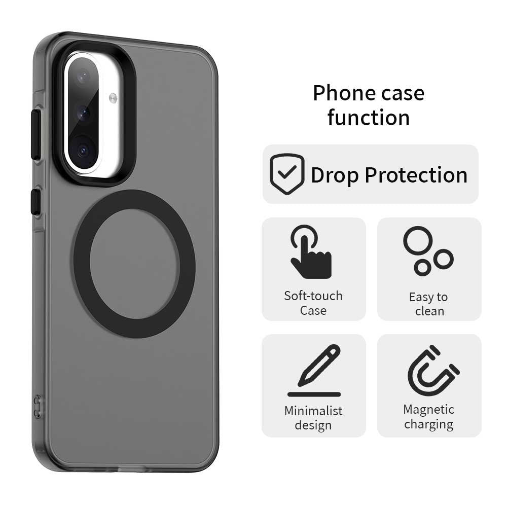 EIDERWOOD Samsung Galaxy A36 (5G) Hybrid Plast Cover - MagSafe Kompatibel - Gennemsigtig / Sort