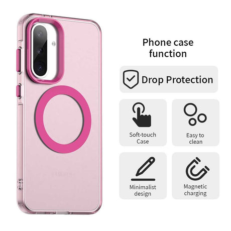 EIDERWOOD Samsung Galaxy A36 (5G) Hybrid Plast Cover - MagSafe Kompatibel - Gennemsigtig / Lyserød