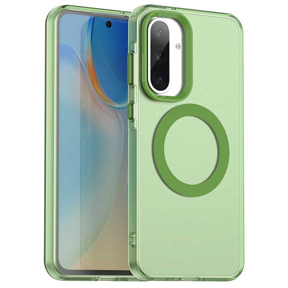 EIDERWOOD Samsung Galaxy A36 (5G) Hybrid Plast Cover - MagSafe Kompatibel - Gennemsigtig / Grøn