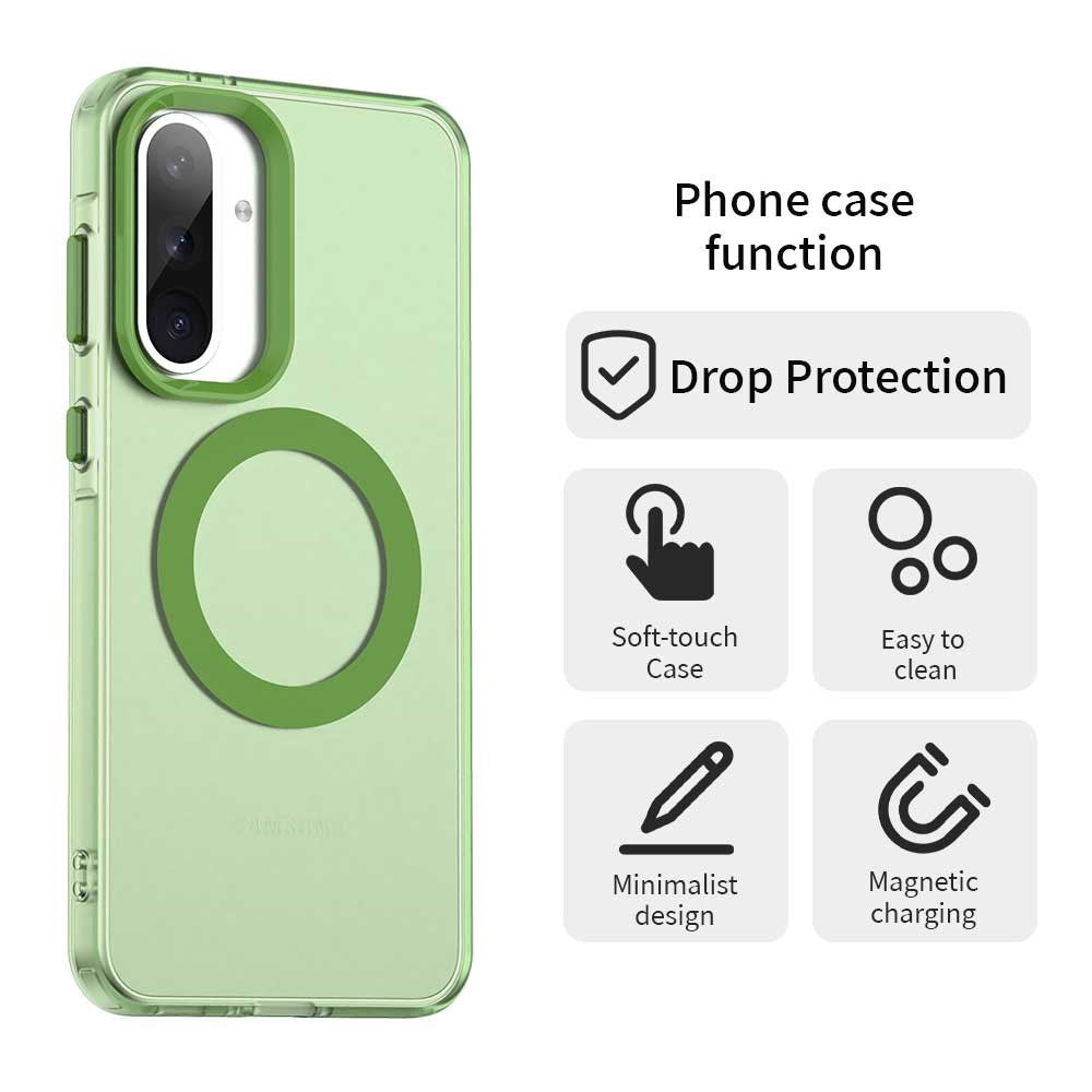 EIDERWOOD Samsung Galaxy A36 (5G) Hybrid Plast Cover - MagSafe Kompatibel - Gennemsigtig / Grøn