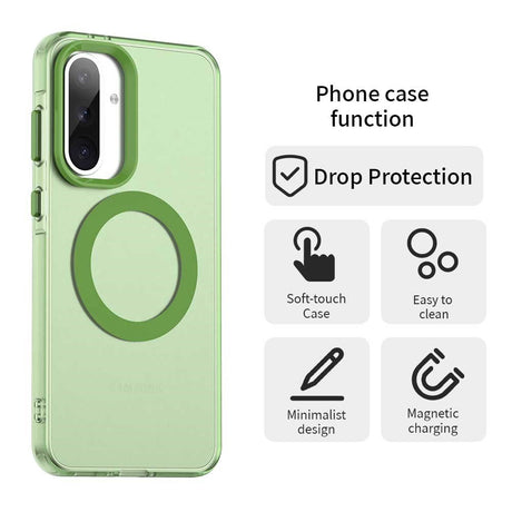 EIDERWOOD Samsung Galaxy A36 (5G) Hybrid Plast Cover - MagSafe Kompatibel - Gennemsigtig / Grøn