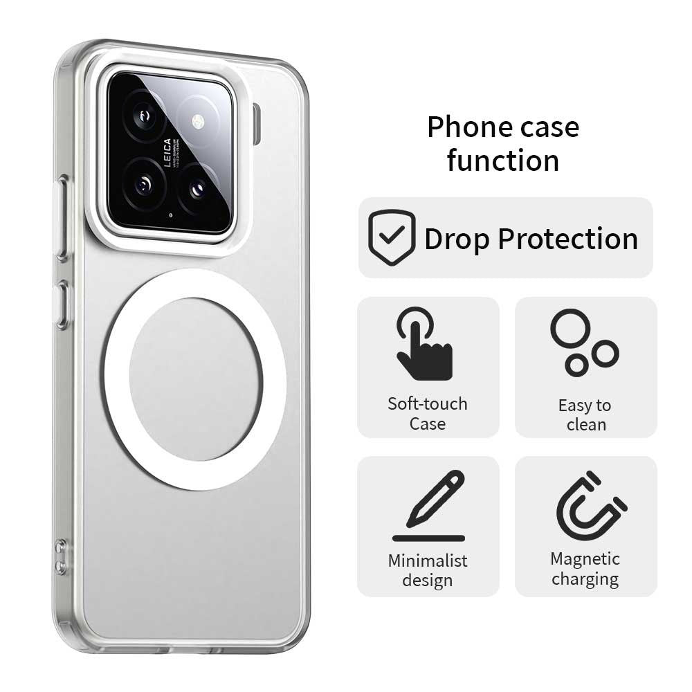 EIDERWOOD Xiaomi 15 Hybrid Plast Cover - MagSafe Kompatibel - Gennemsigtig / Hvid